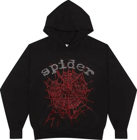 Sp5der OG Rhinestone Hoodie 'Black'