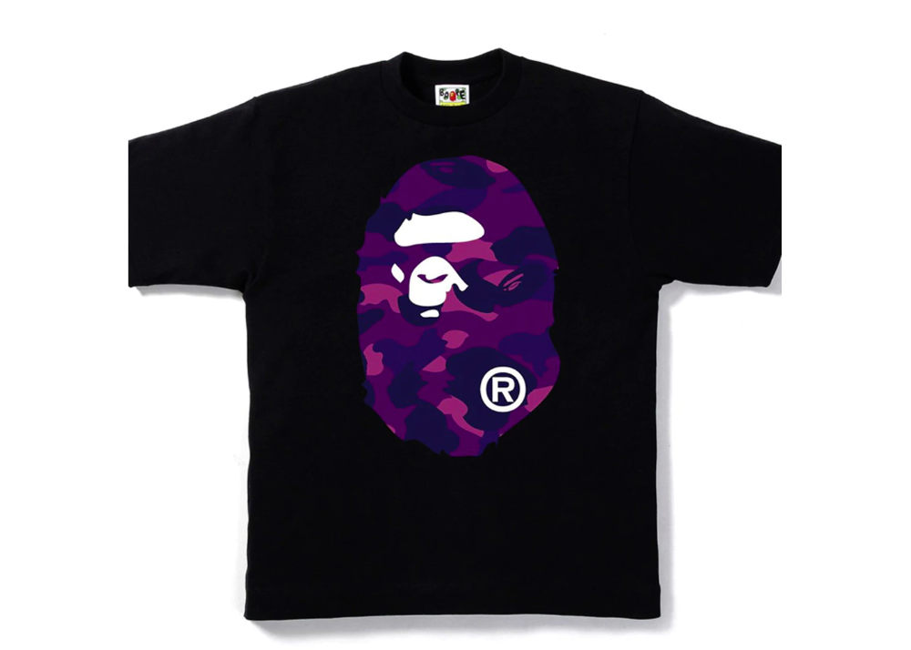 BAPE Color Camo Big Ape Head Tee Black/Purple